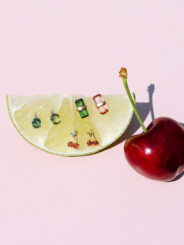 Green Sapphire Studs