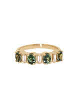 Green Sapphire & Baguette Ring