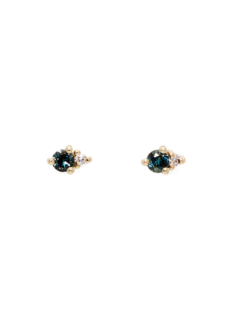 Teal Sapphire Twinkle Studs