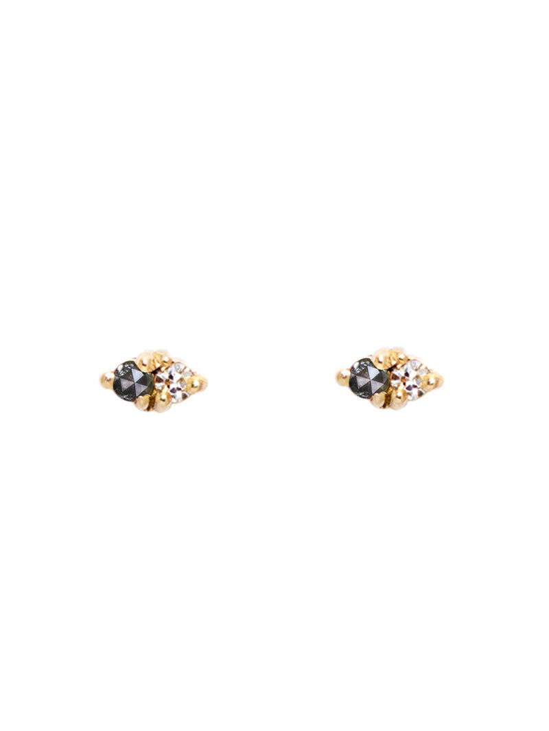 Black and White Diamond Stud