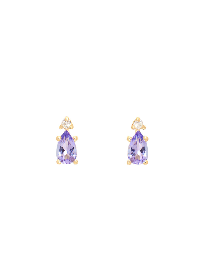 Tanzanite Pear Studs