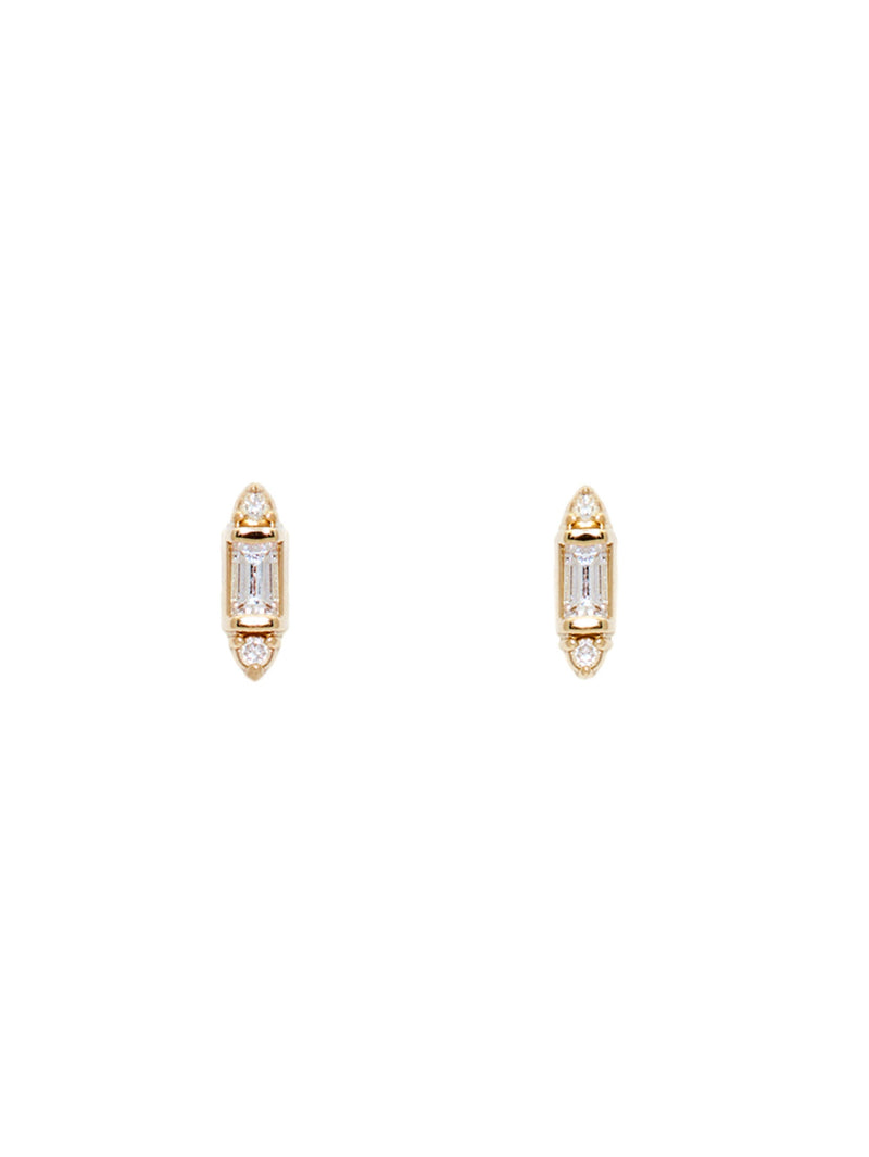 Accented Baguette Studs