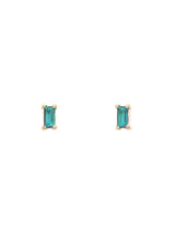 Emerald Baguette Studs