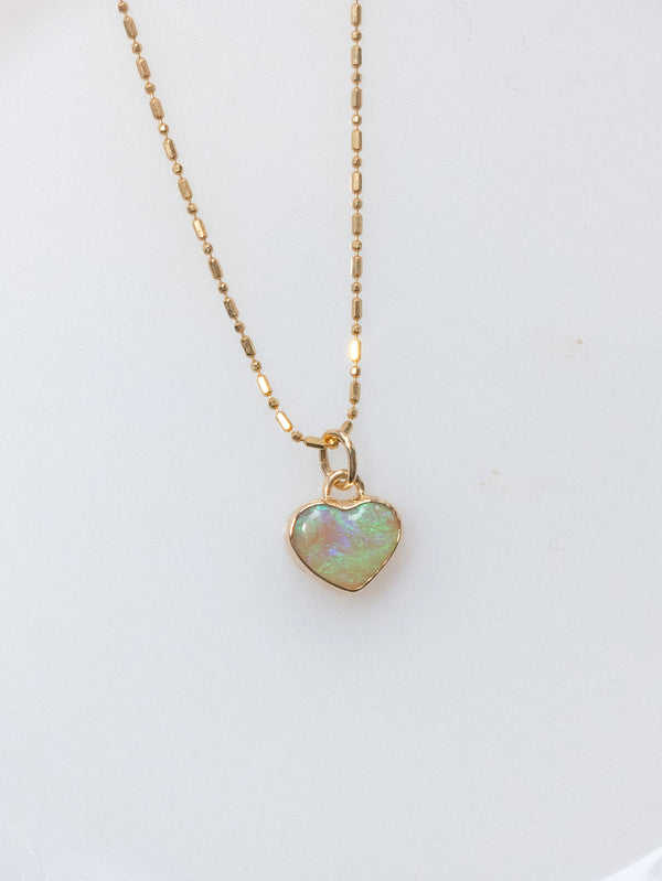 Blue Opal Heart Pendant