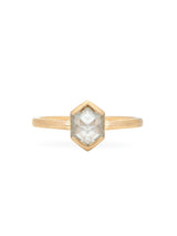 Partial Bezel Hexagon Diamond Ring