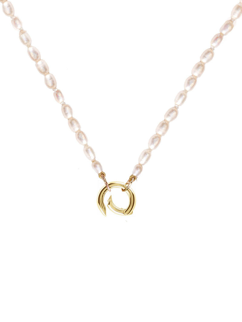 Pearl Charm Hoop Necklace