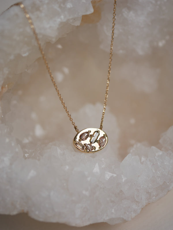 Scattered Pink Diamond Necklace