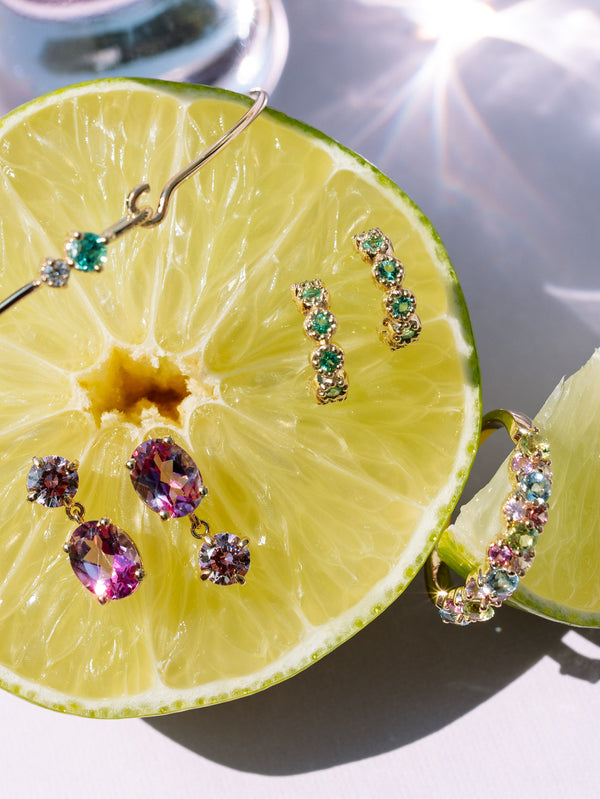 Emerald Rose Hoops