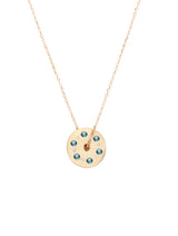 Teal Sapphire + Diamond Spinner Necklace