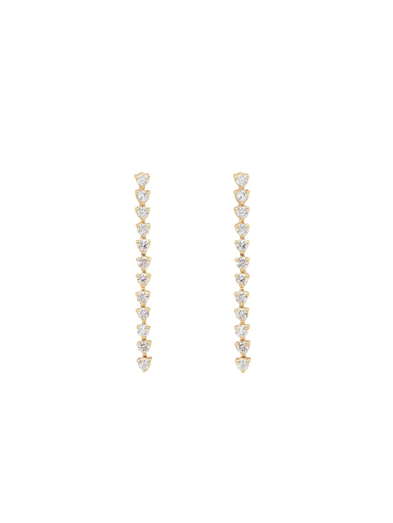 Long Diamond Tennis Earrings