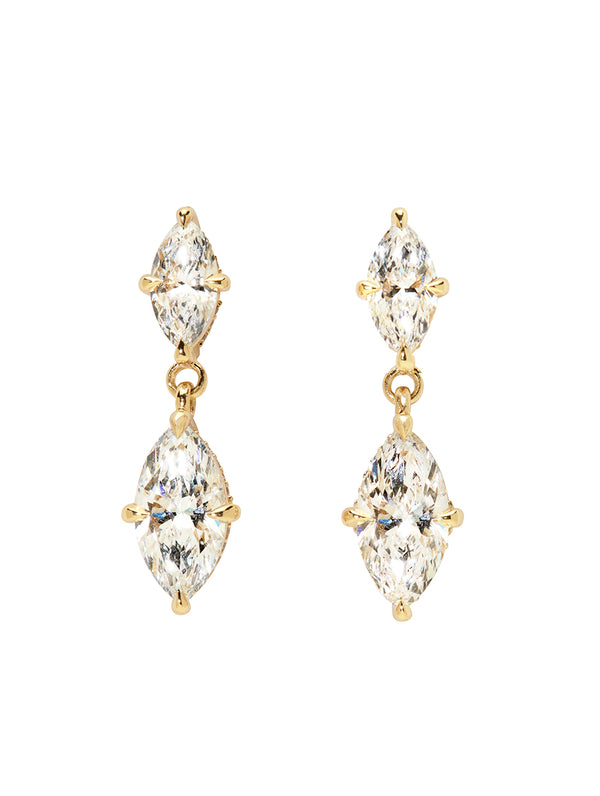 Marquise Hidden Halo Studs