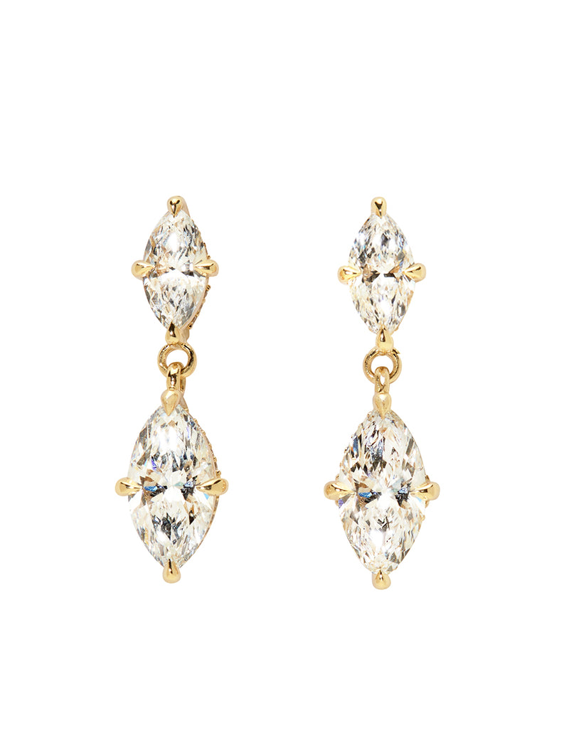 Marquise Hidden Halo Studs
