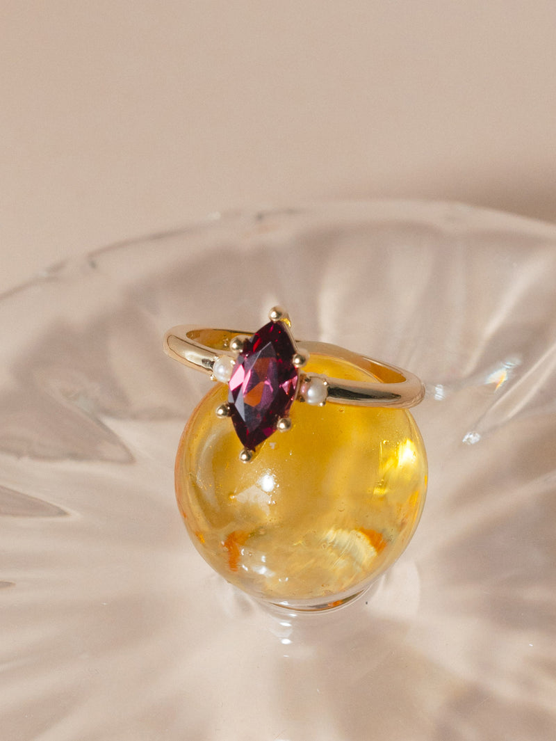 Marquise Garnet Ring