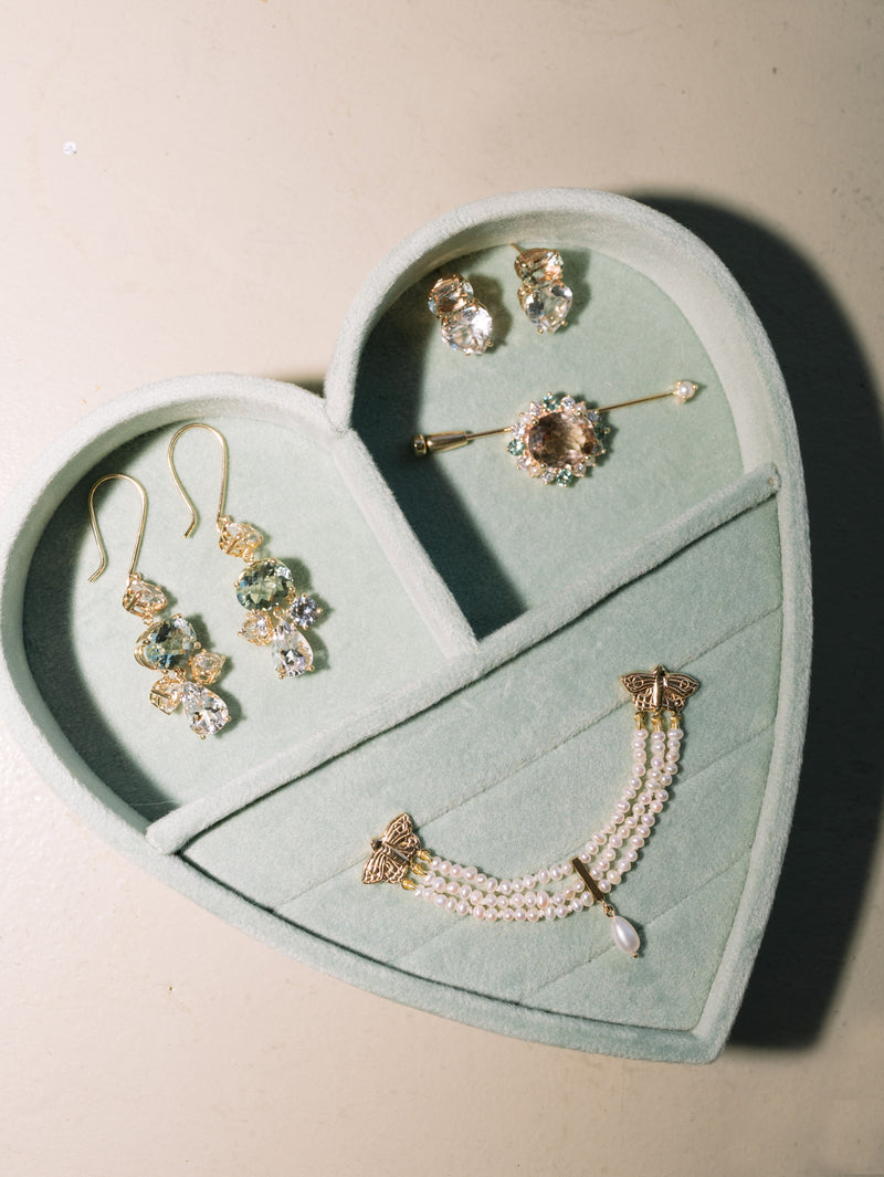 Heart Quartz Cocktail Studs
