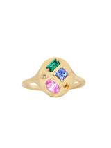 Mixed Cut Rainbow Signet Ring