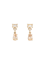 Baguette Diamond & Morganite Studs