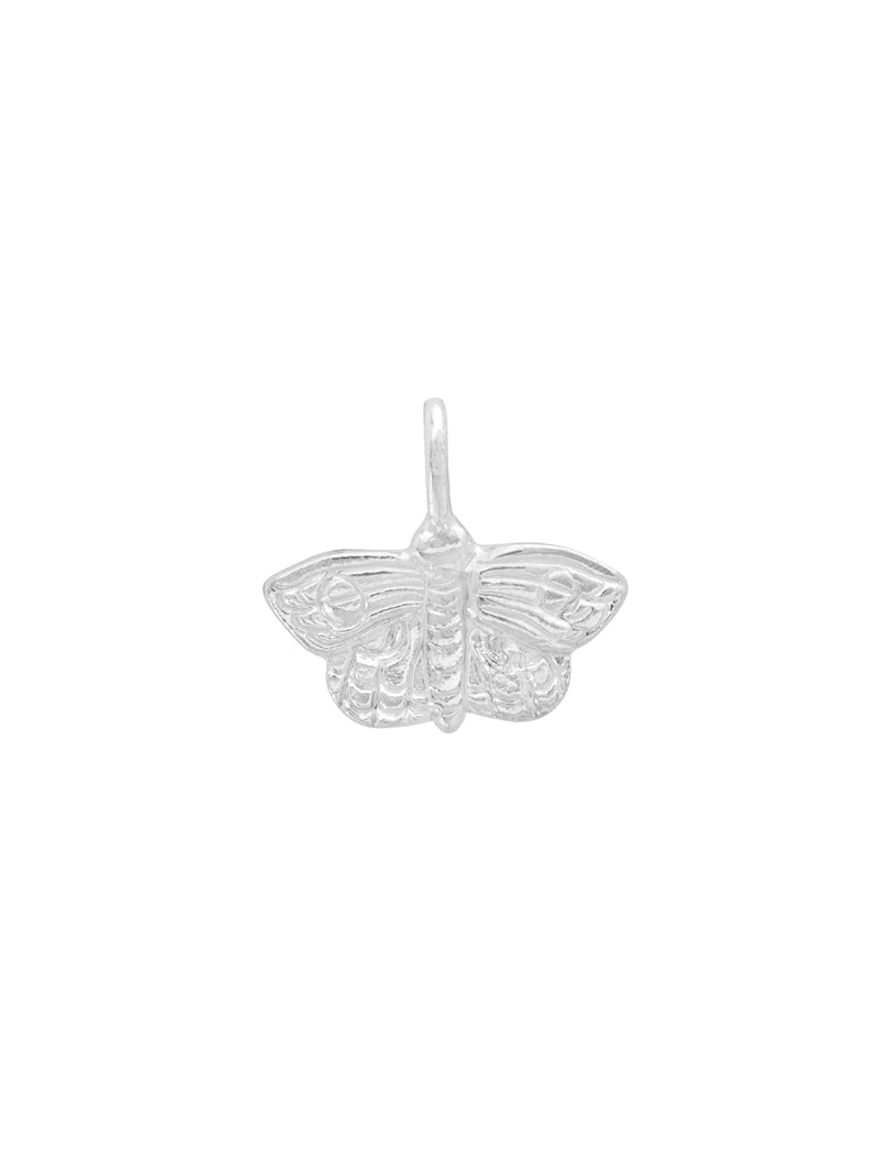 Silver Moth Charm