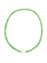 Beaded Charm Hoop Necklace: Olive Green