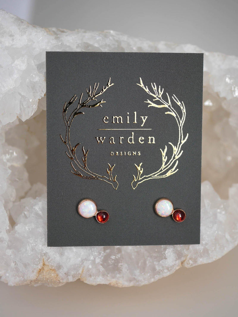 Opal Garnet Studs - Emily Warden Designs Site