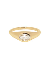 East West Diamond Signet Ring
