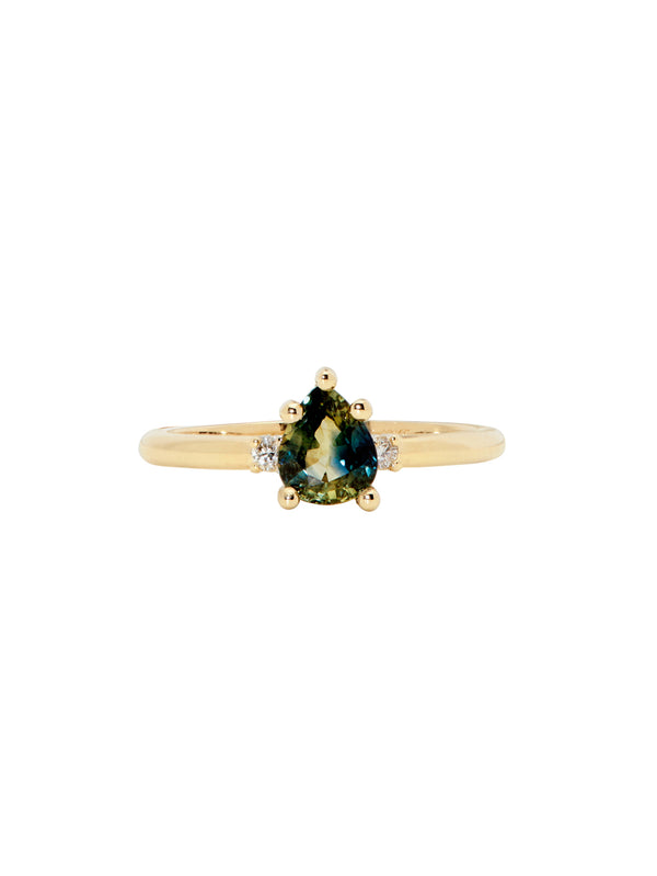 Parti Pear Sapphire Ring