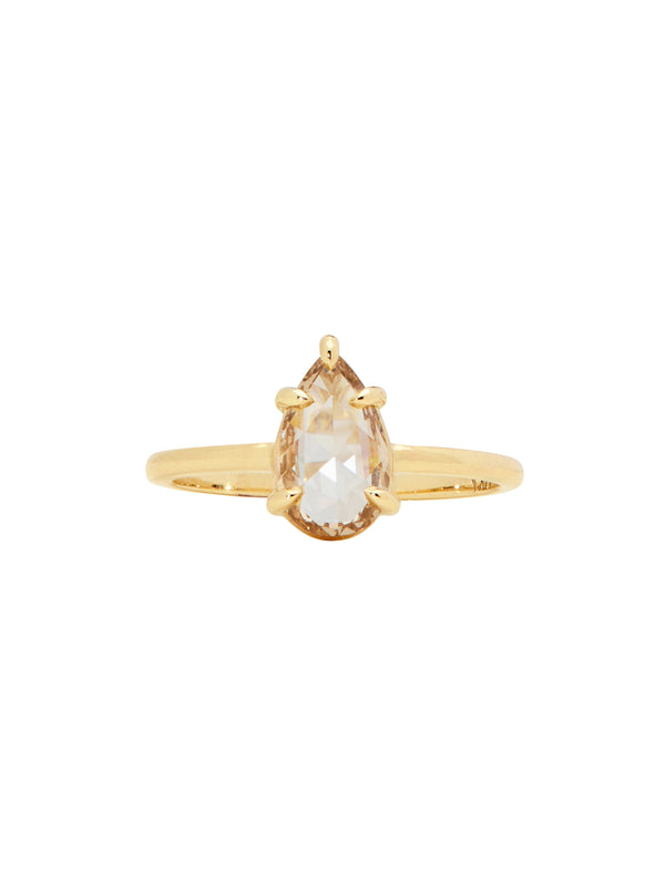 Champagne Pear Diamond Ring