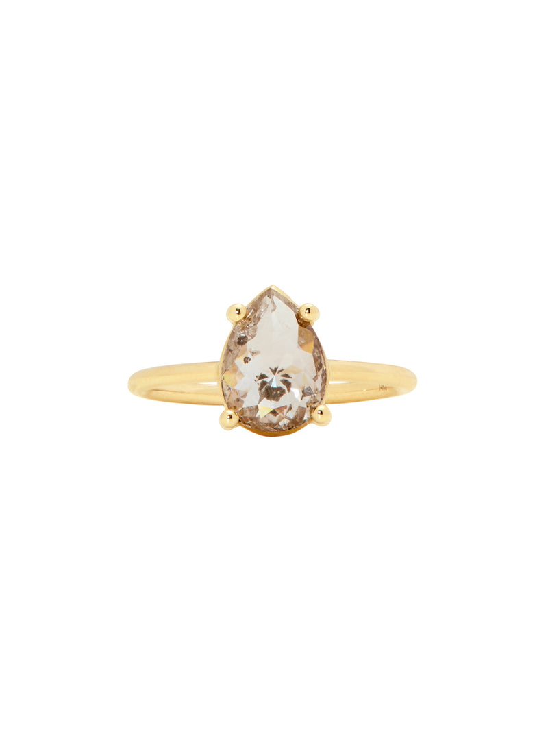 Salt & Pepper Pear Diamond Ring