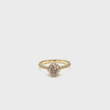 Round Hidden Halo Champagne Diamond Ring