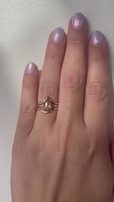 Champagne Pear Diamond Ring