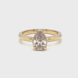 Pear Champagne Hidden Halo Ring