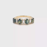 Green Sapphire & Baguette Ring