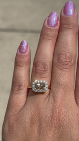 Peach Sapphire Diana Ring