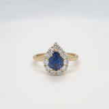 Pear Sapphire Diana Ring