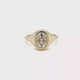 Elongated Antique Cushion Signet Ring