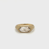 Hexagon Champagne Diamond Signet Ring