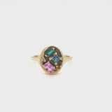 Mixed Cut Rainbow Signet Ring