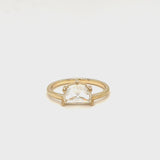 Geo Diamond Halfmoon Solitaire Ring