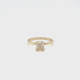 Champagne Diamond Cushion Hidden Halo