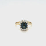 Teal Sapphire Diana Ring