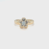 Sapphire Flower Pinky Signet