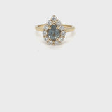 Mint Sapphire Halo Ring