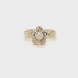 Opal Flower Pinky Signet