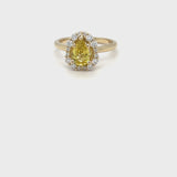 Yellow Sapphire Halo Ring