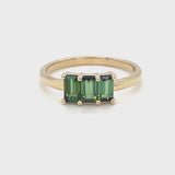 Green Tourmaline Triptych Ring