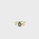 Pear Sapphire Vine Ring