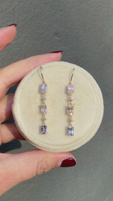 Lavender Sapphire Waterfall Earrings