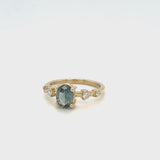 Teal Sapphire Distance Ring