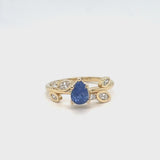 Pear Sapphire Vine Ring