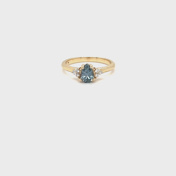 Pear Sapphire Trio Ring