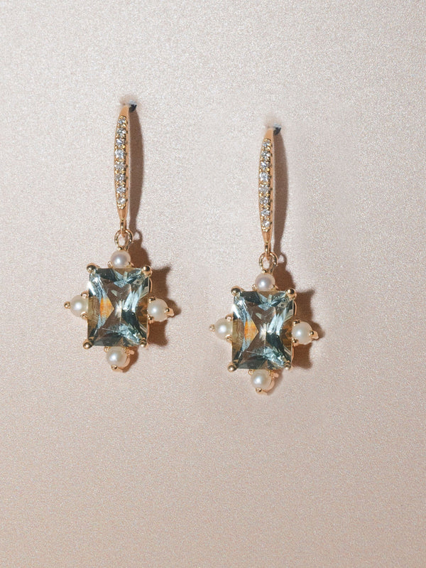 Baroque Quartz & Pearl Earrings